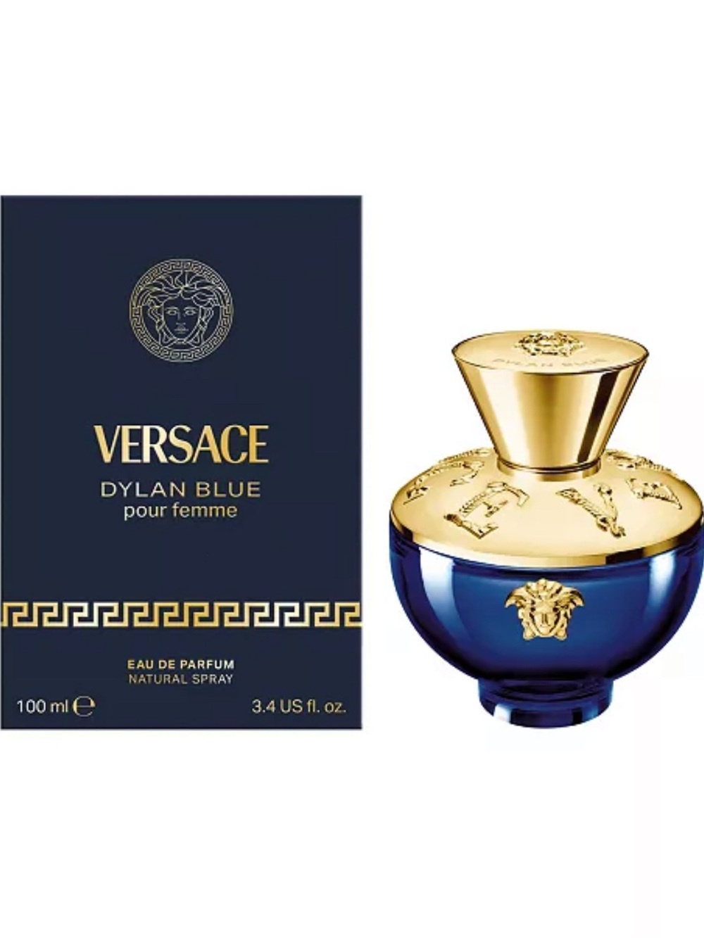 EMPTY Versace Dylan Blue Pour Femme - Deep Blue & Gold Bottle
